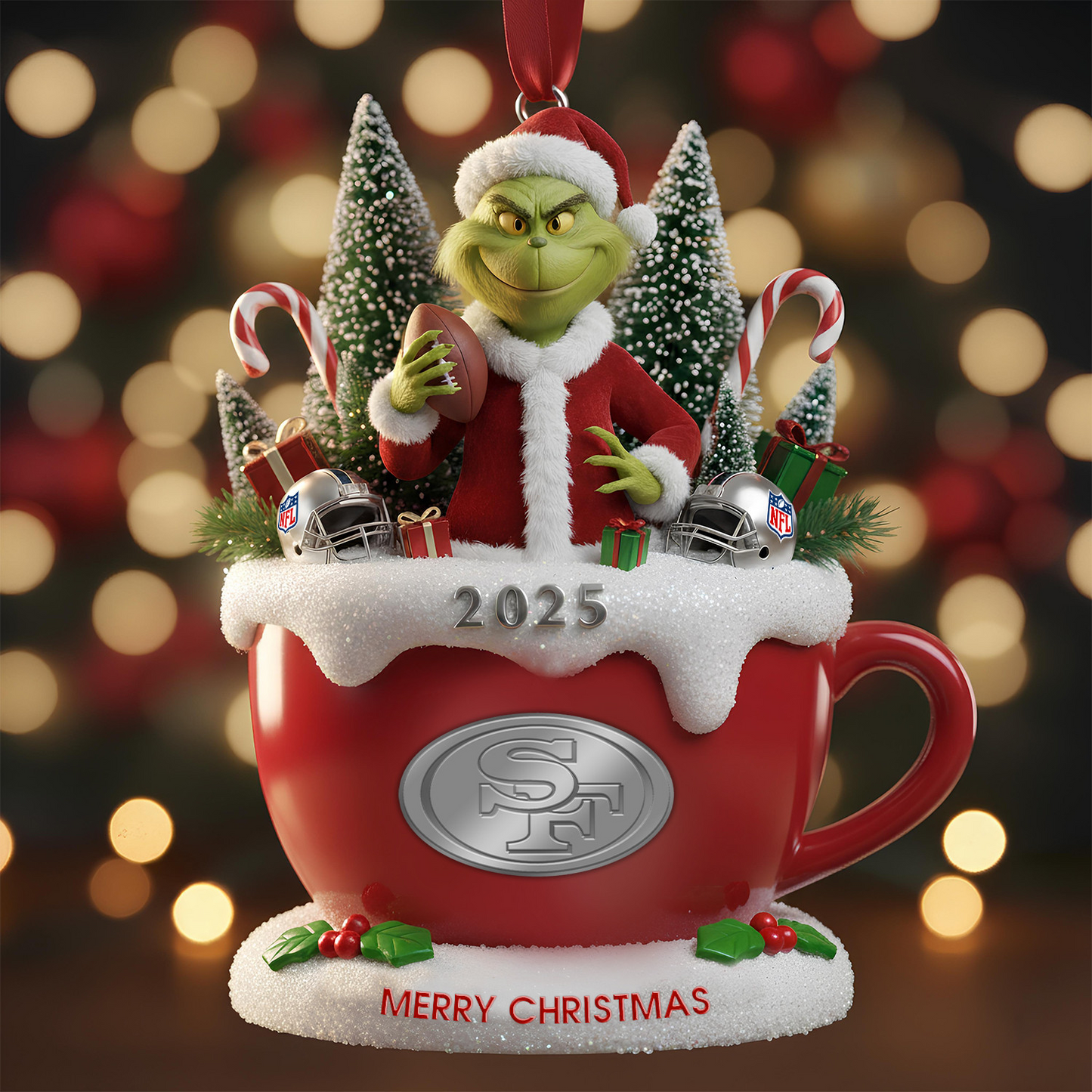 Premium NFL SF x The Grinch Christmas Ornament V2 NMD TTV