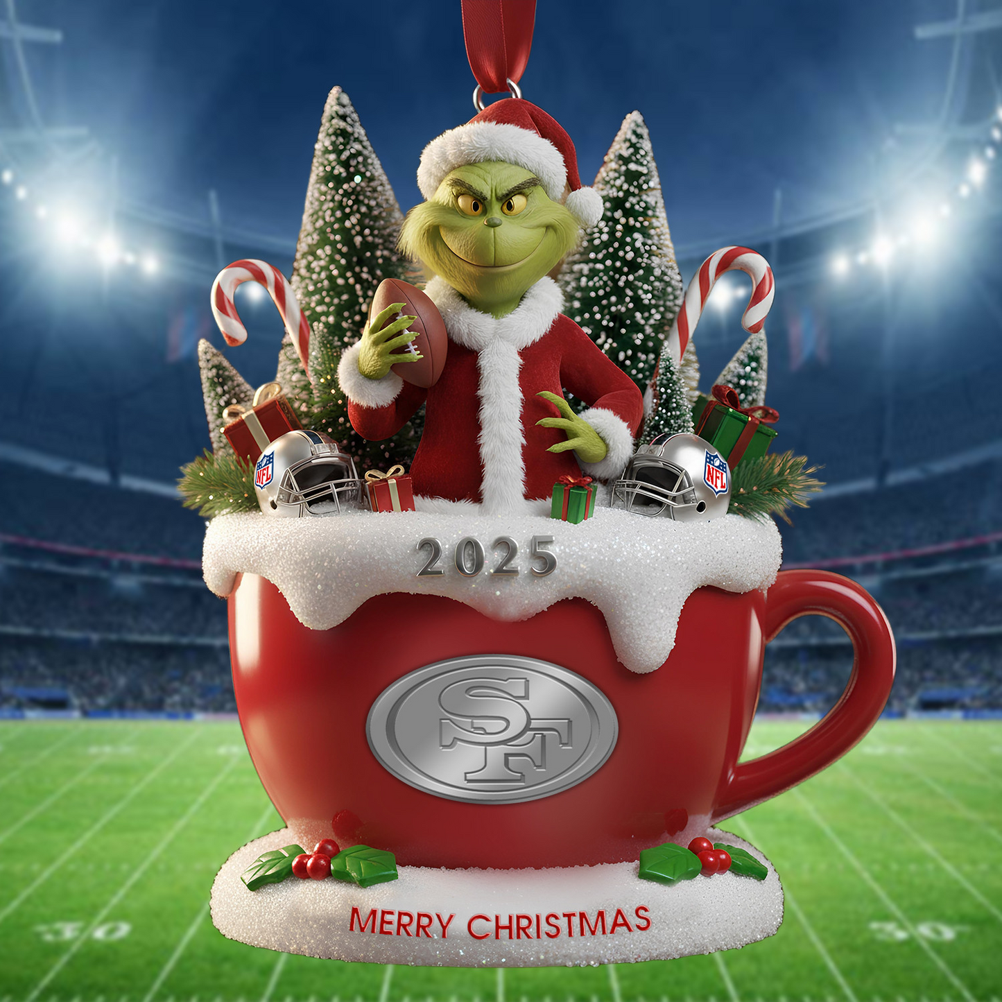 Premium NFL SF x The Grinch Christmas Ornament V2 NMD TTV
