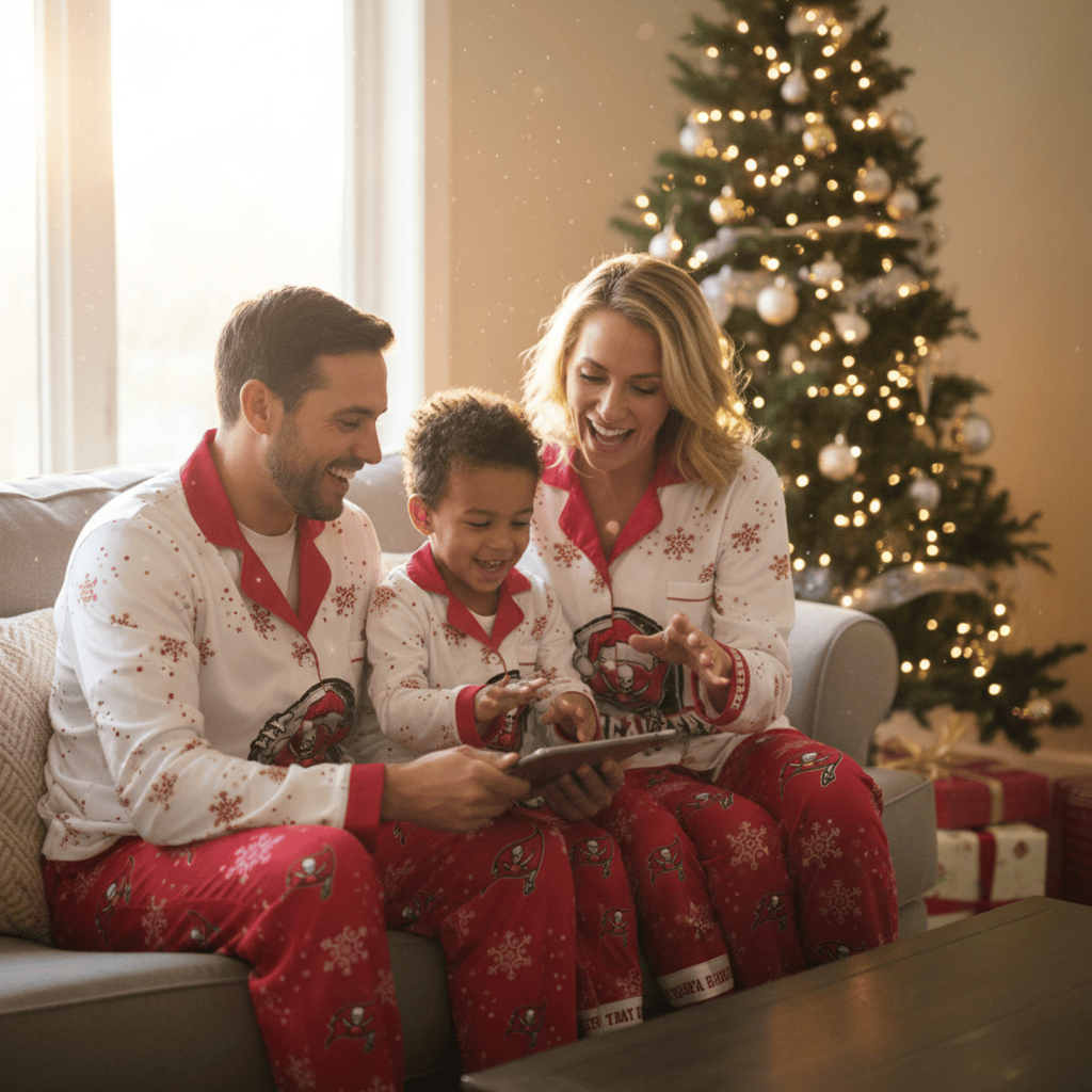 Premium NFL TB Christmas Pajamas V1 NMD TTV