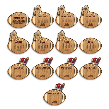 Premium NFL TB Football Shaped 2026 Calendar V1 NMD TTV