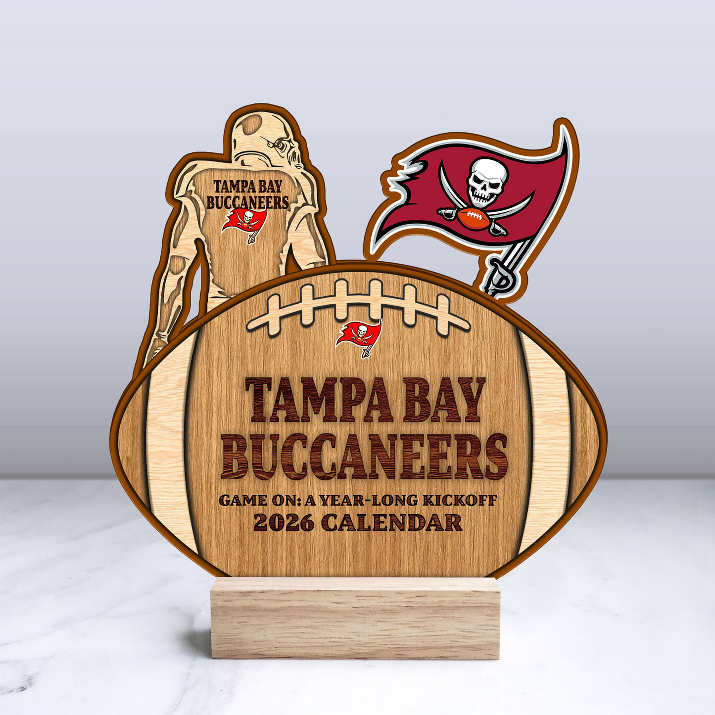 Premium NFL TB Football Shaped 2026 Calendar V1 NMD TTV