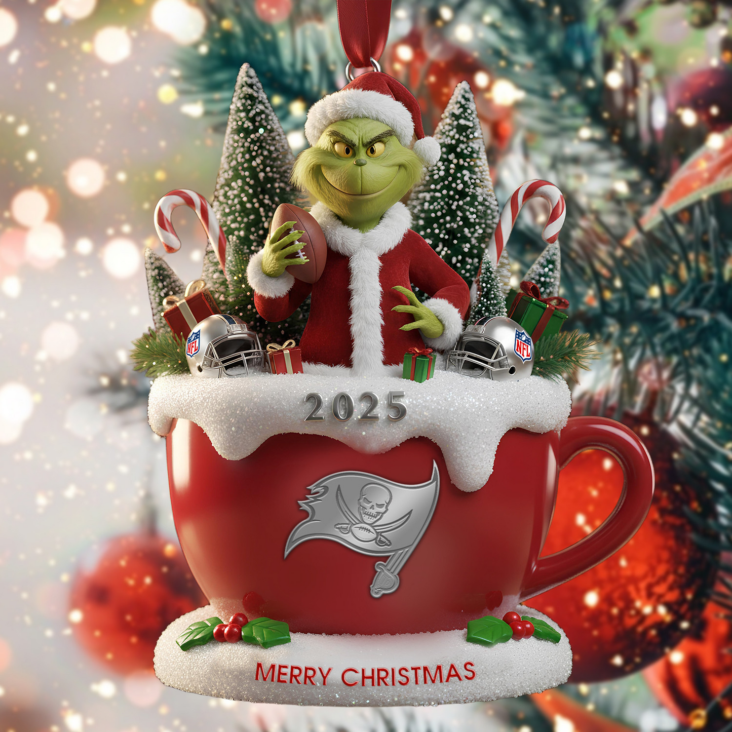 Premium NFL TB x The Grinch Christmas Ornament V2 NMD TTV