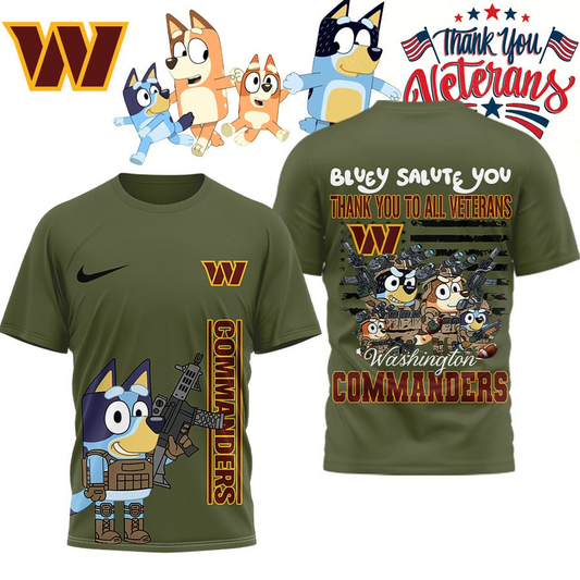 Premium NFL WAS Bluey Salute Veterans T-shirt V2 NMD TTV