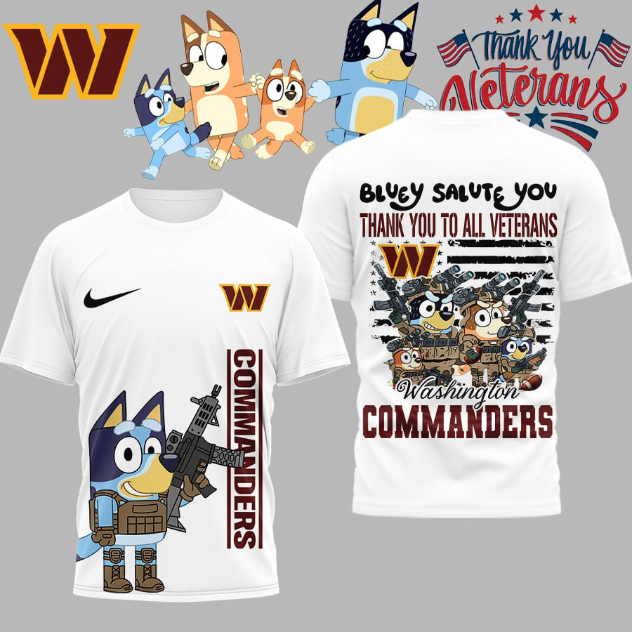 Premium NFL WAS Bluey Salute Veterans T-shirt V2 NMD TTV