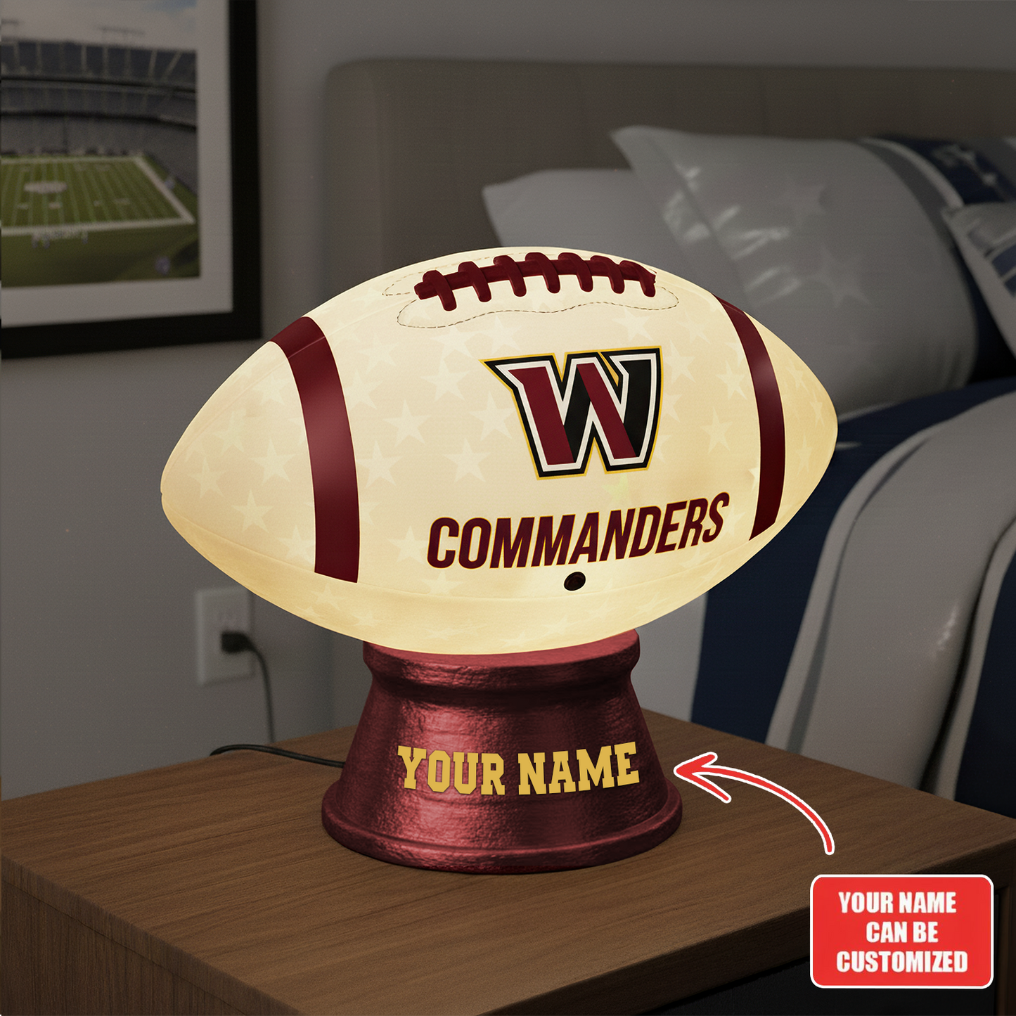 Premium NFL WAS Football Night Light Custom Name V2 NMD TTV