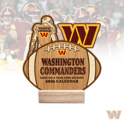 Premium NFL WAS Football Shaped 2026 Calendar V1 NMD TTV