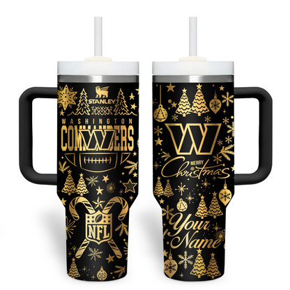 Premium NFL WAS Holiday Gold Tumbler V1 NMD TTV