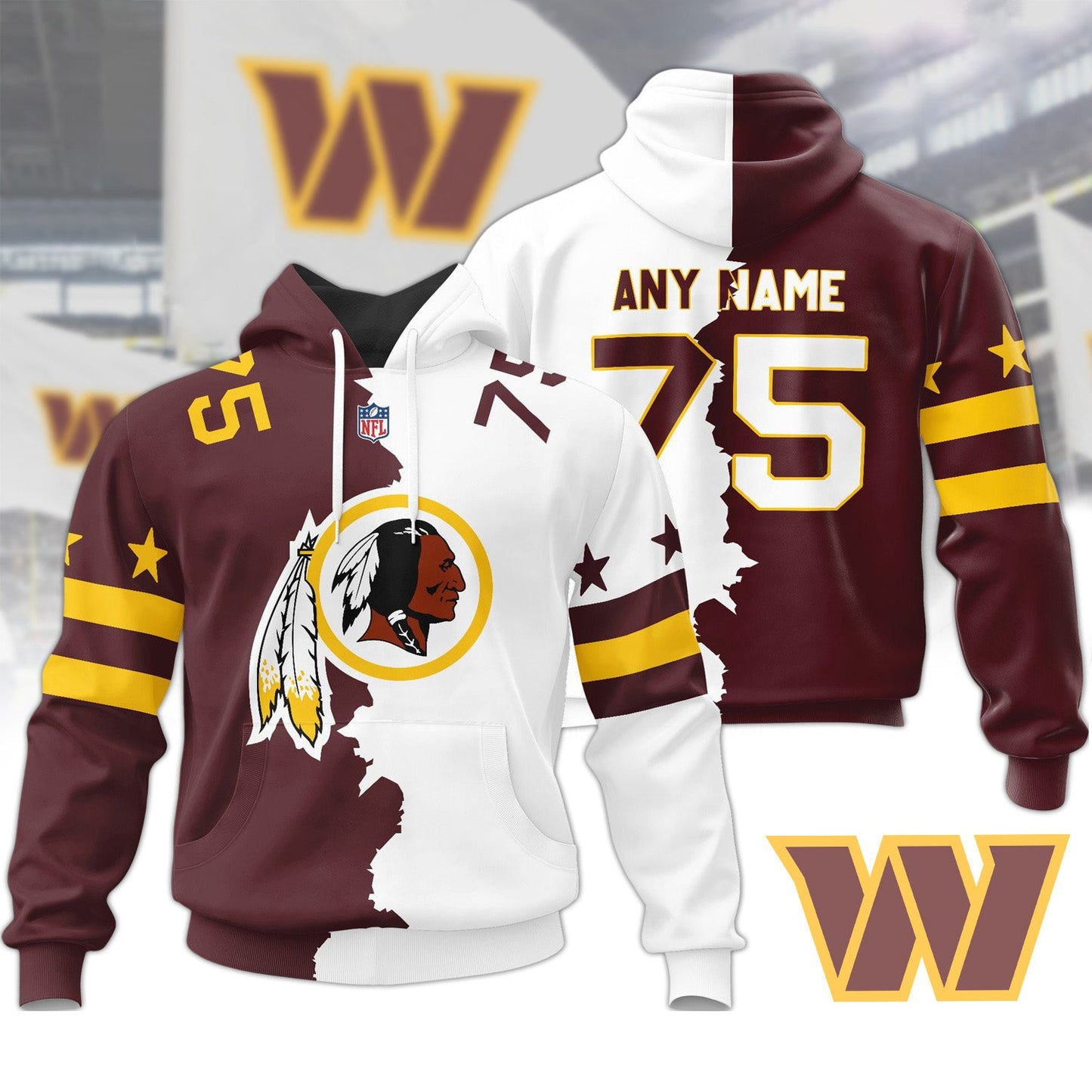 Premium NFL WAS Home Mix Away Hoodie V1 NMD NHM