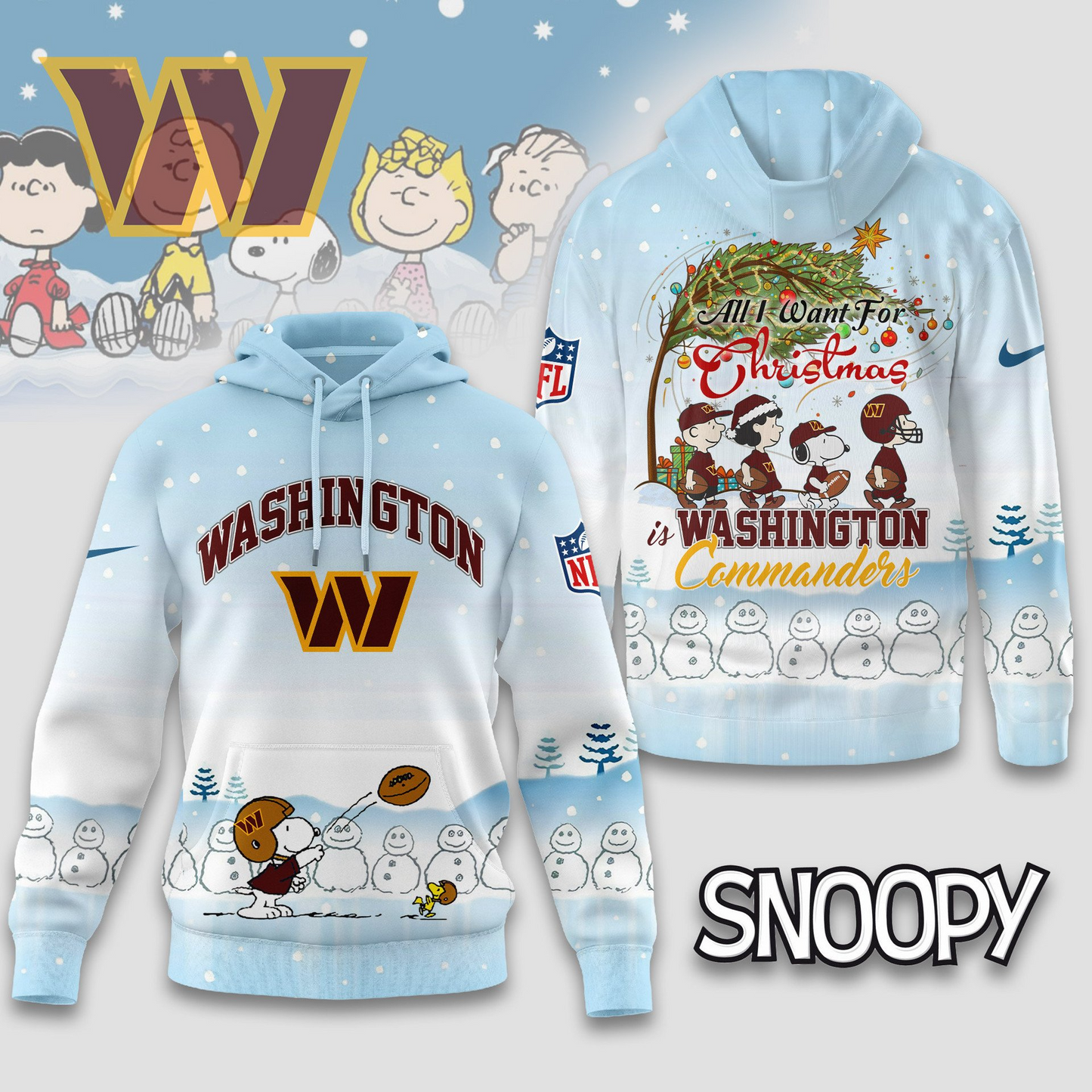 Premium NFL WAS x Peanuts Snow Day Hoodie V3 NMD TTV