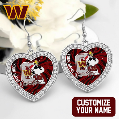 Premium NFL WAS x SNP Custom Heart Earrings V1 NMD TTV
