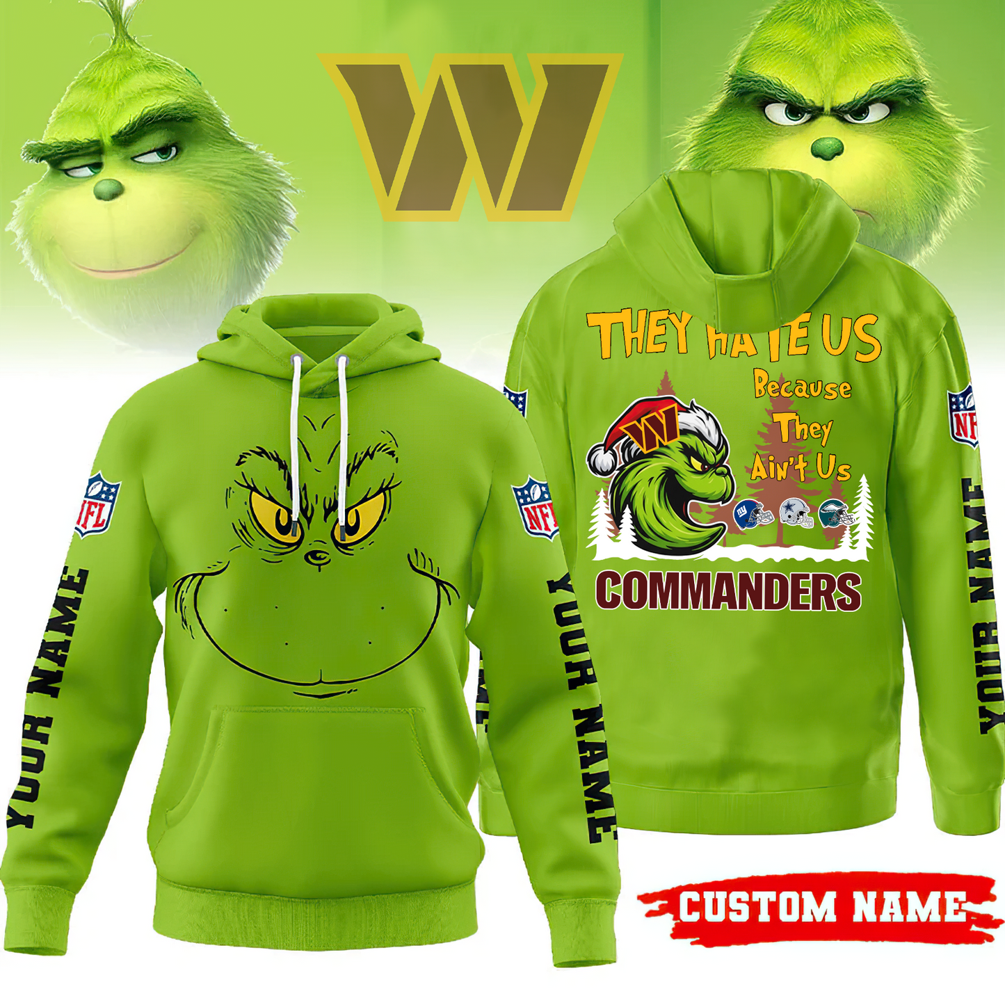 Premium NFL WAS x The Grinch Hoodie V2 NMD TTV