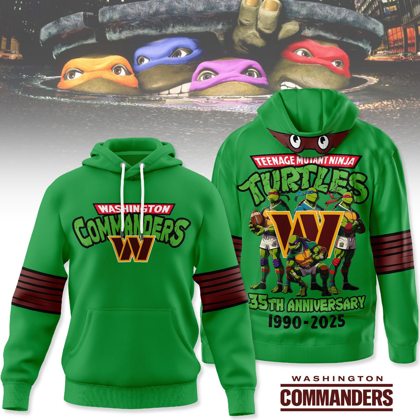 Premium NFL WAS x TMNT 35th Anniversary Hoodie V1 NMD TTV