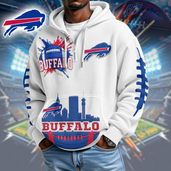 Premium NFL x BB Waffle Zipper Long Sleeve Hooded Sweatshirt V1 NAK HLPHUONG