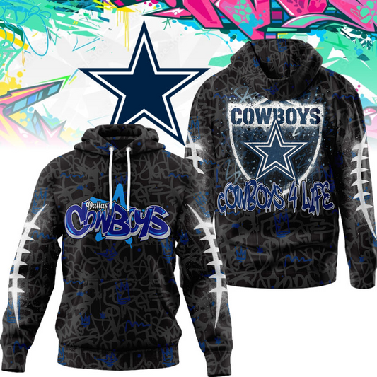 Premium NFL X DAL  Special Graffiti My Team 4 Life Hoodie NDT TDT