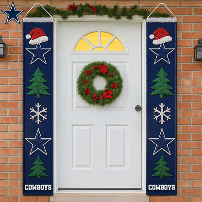 Premium NFL X DAL Christmas Merry Christmas Porch Sign NDT TDT