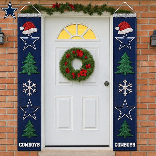 Premium NFL X DAL Christmas Merry Christmas Porch Sign NDT TDT