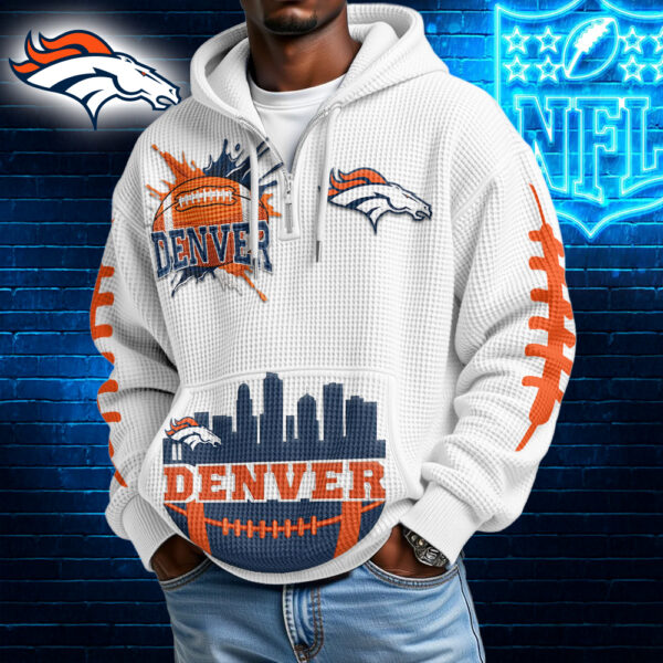 Premium NFL x DB Waffle Zipper Long Sleeve Hooded Sweatshirt V1 NAK HLPHUONG