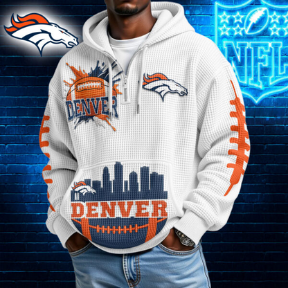 Premium NFL x DB Waffle Zipper Long Sleeve Hooded Sweatshirt V1 NAK HLPHUONG