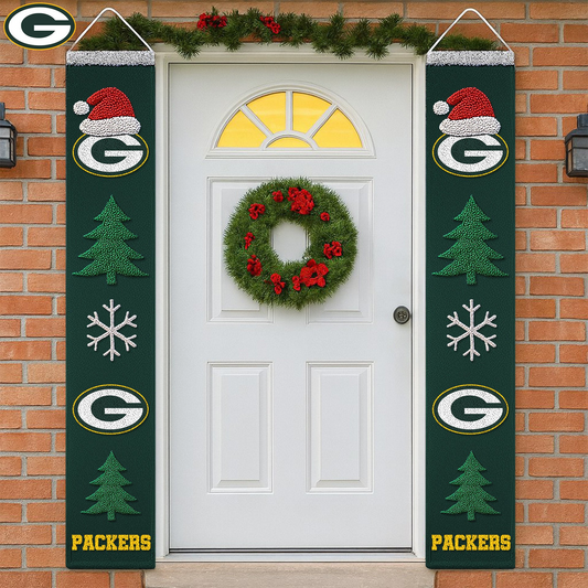 Premium NFL X GB Christmas Merry Christmas Porch Sign NDT TDT