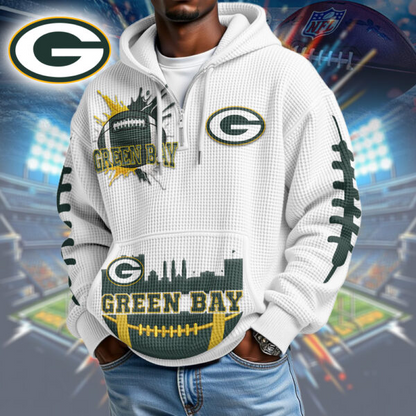 Premium NFL x GBP I Waffle Zipper Long Sleeve Hooded Sweatshirt V1 NAK HLPHUONG