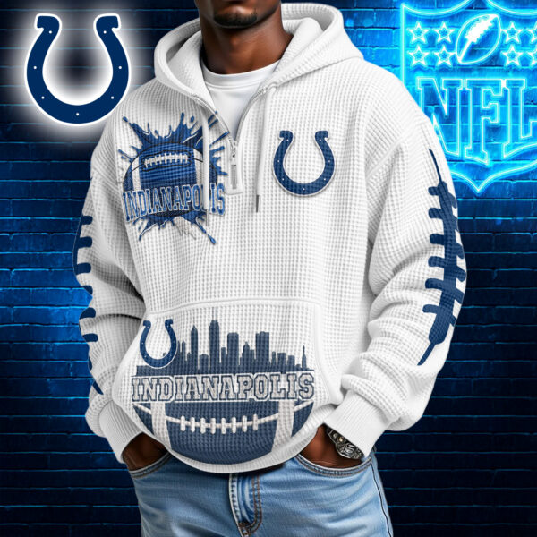Premium NFL x IC Waffle Zipper Long Sleeve Hooded Sweatshirt V1 NAK HLPHUONG