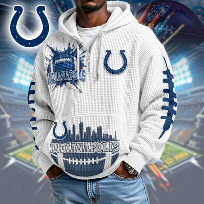 Premium NFL x IC Waffle Zipper Long Sleeve Hooded Sweatshirt V1 NAK HLPHUONG