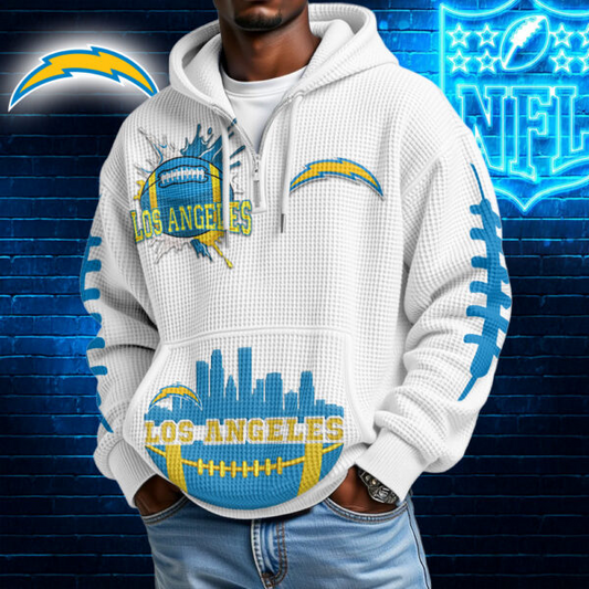 Premium NFL x LAC Waffle Zipper Long Sleeve Hooded Sweatshirt V1 NAK HLPHUONG