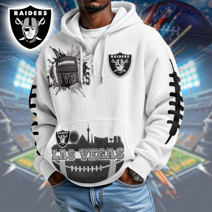Premium NFL x LVR Waffle Zipper Long Sleeve Hooded Sweatshirt V1 NAK HLPHUONG