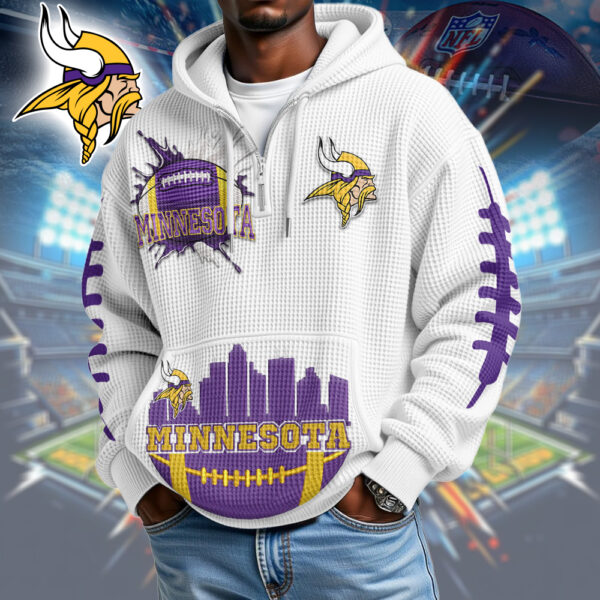 Premium NFL x MV Waffle Zipper Long Sleeve Hooded Sweatshirt V1 NAK HLPHUONG