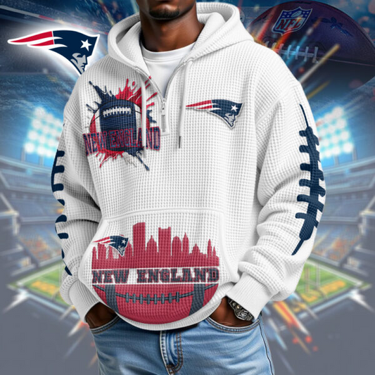 Premium NFL x NEP Waffle Zipper Long Sleeve Hooded Sweatshirt V1 NAK HLPHUONG