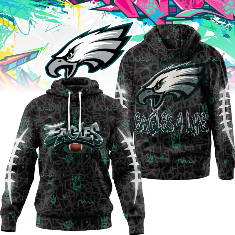 Premium NFL X PHIL  Special Graffiti My Team 4 Life Hoodie NDT TDT