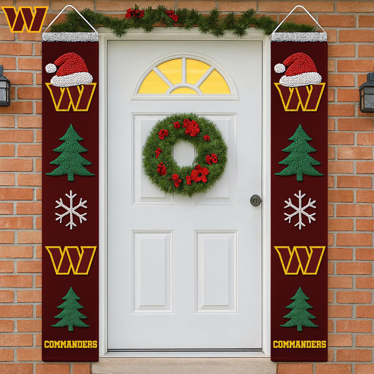 Premium NFL X WAS   Christmas Merry Christmas Porch Sign NDT TDT