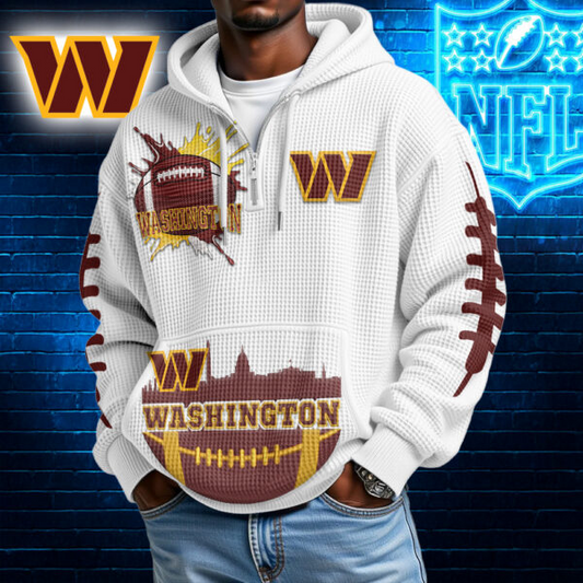 Premium NFL x WC Waffle Zipper Long Sleeve Hooded Sweatshirt V1 NAK HLPHUONG