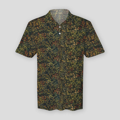 Unicorn Floral Tapestry Summer Night Polo Shirt For Men | Polo T-shirt | Men Short Sleeve Shirt