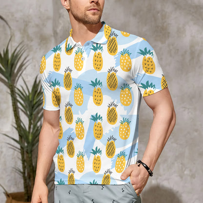Pineapple On Summer Polo Shirt For Men | Polo T-shirt | Men Short Sleeve Shirt