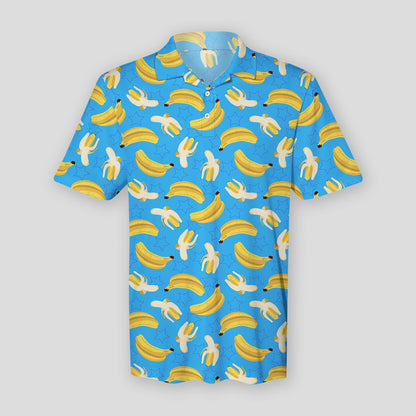 Bananas Summer Fruits Polo Shirt For Men | Polo T-shirt | Men Short Sleeve Shirt