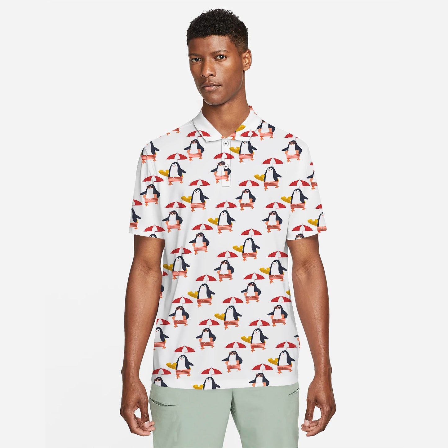 Summer Holiday Penguin Polo Shirt For Men | Polo T-shirt | Men Short Sleeve Shirt