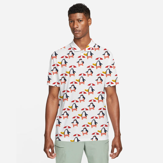 Summer Holiday Penguin Polo Shirt For Men | Polo T-shirt | Men Short Sleeve Shirt
