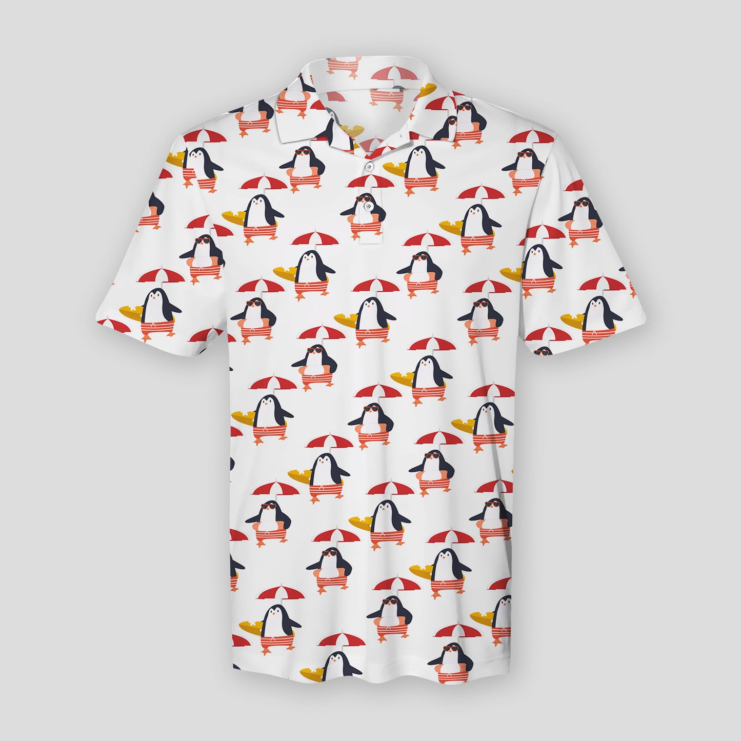 Summer Holiday Penguin Polo Shirt For Men | Polo T-shirt | Men Short Sleeve Shirt