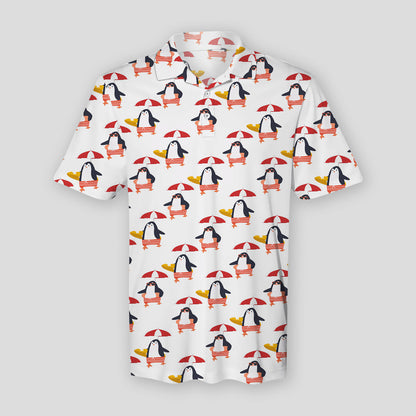 Summer Holiday Penguin Polo Shirt For Men | Polo T-shirt | Men Short Sleeve Shirt
