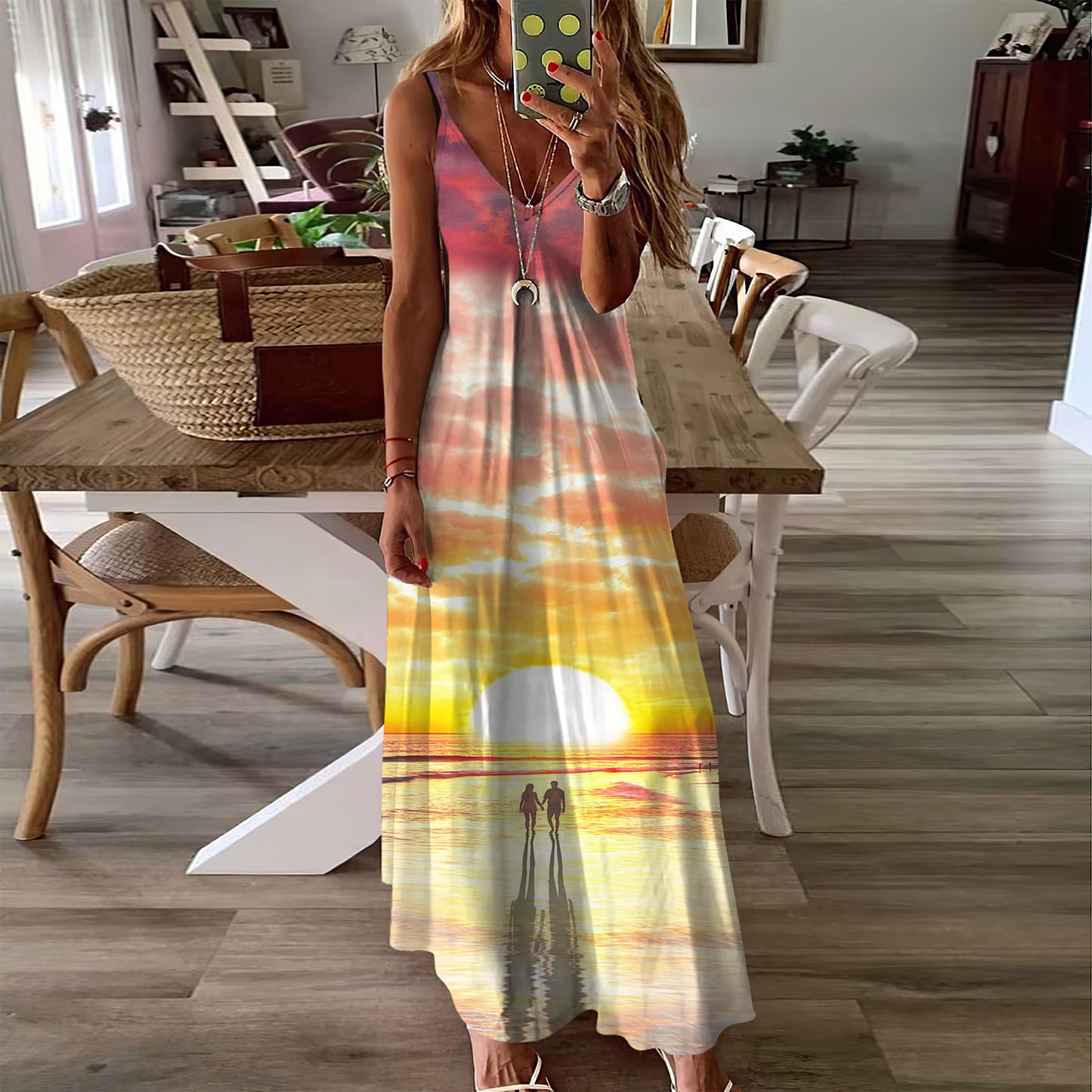 Beach Couple Sleeveless Maxi Dress | Women Summer Dress | Sundress