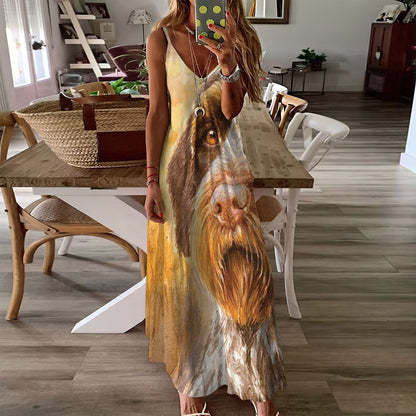 German Wirehaired Pointer Sleeveless Maxi Dress | Women Summer Dress | Sundress