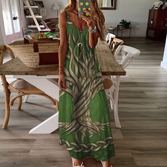 Tree Of Life Celtic Sleeveless Maxi Dress | Women Summer Dress | Sundress