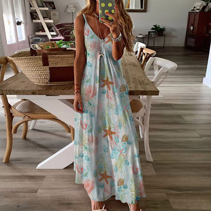 Beach Day Sleeveless Maxi Dress | Women Summer Dress | Sundress