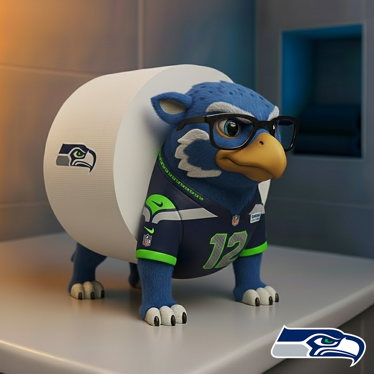SEA X NFL Football Team Mascot Toilet Paper Holder NAK NHT