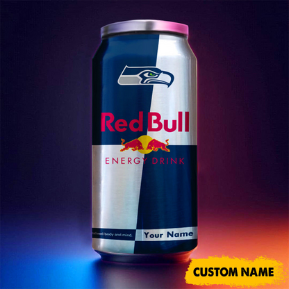 SEA x NFL Mix RedB Drink Can Tumbler Custom Any Name DATND TANTD