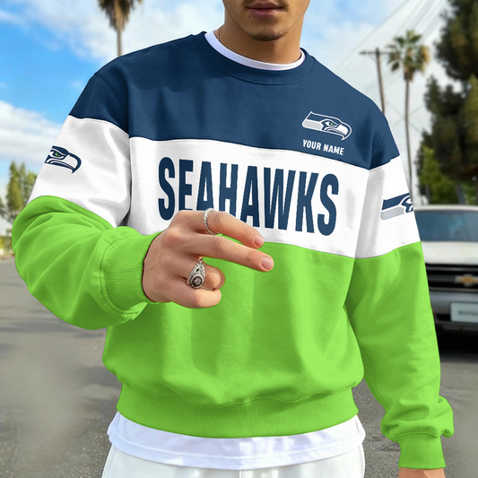 SEA X NFL Special NFL Long Sleeve Sweatshirt Custom Name Gift NAK NHT