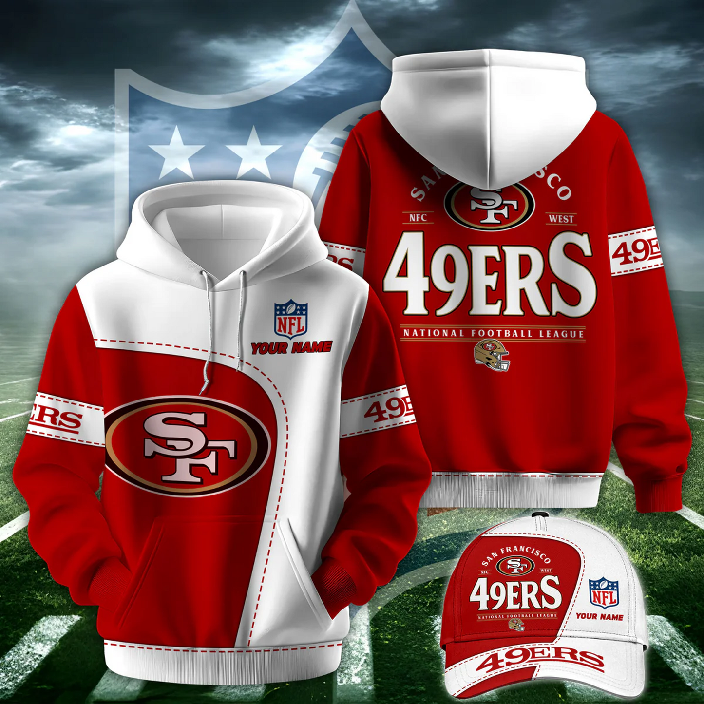 SF X NFL Classic Logo Limited Edition Hoodie And Cap NAK NHT