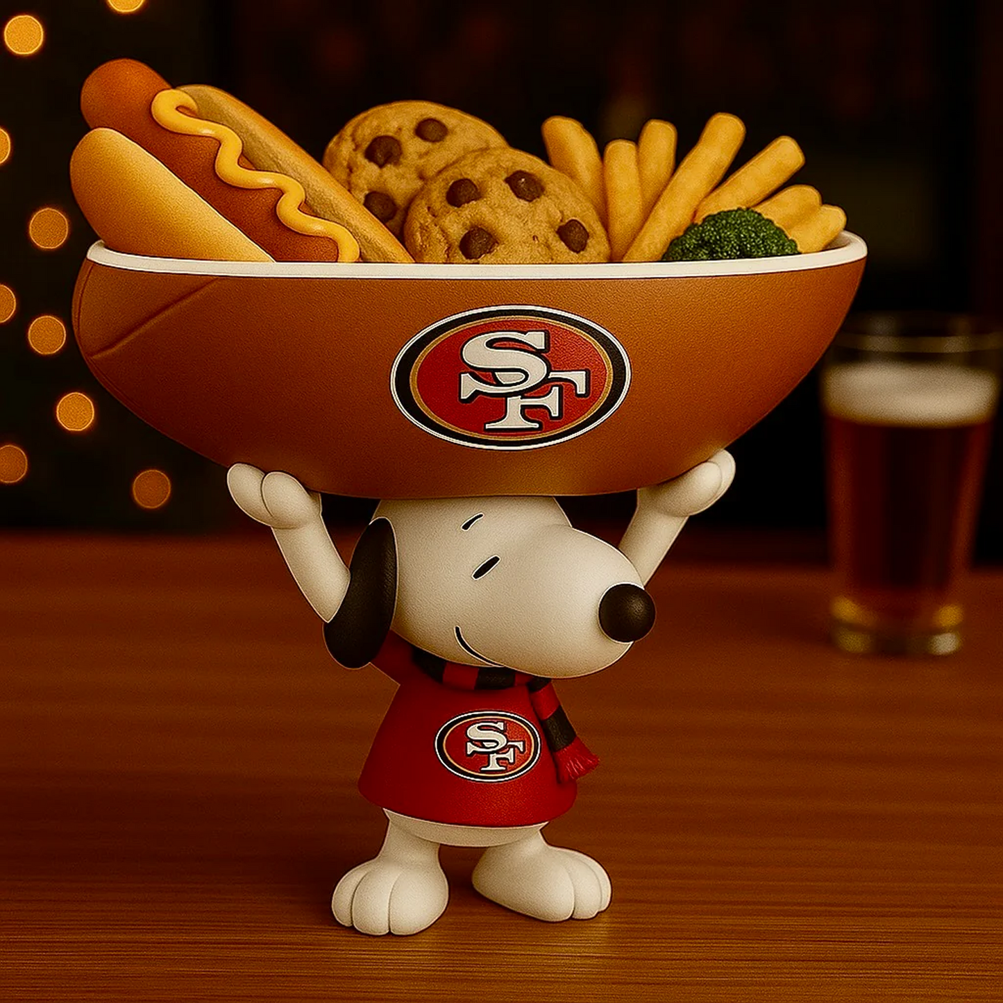 SF X NFL Creative Football Team Snoopy Snack Tray NAK NHT