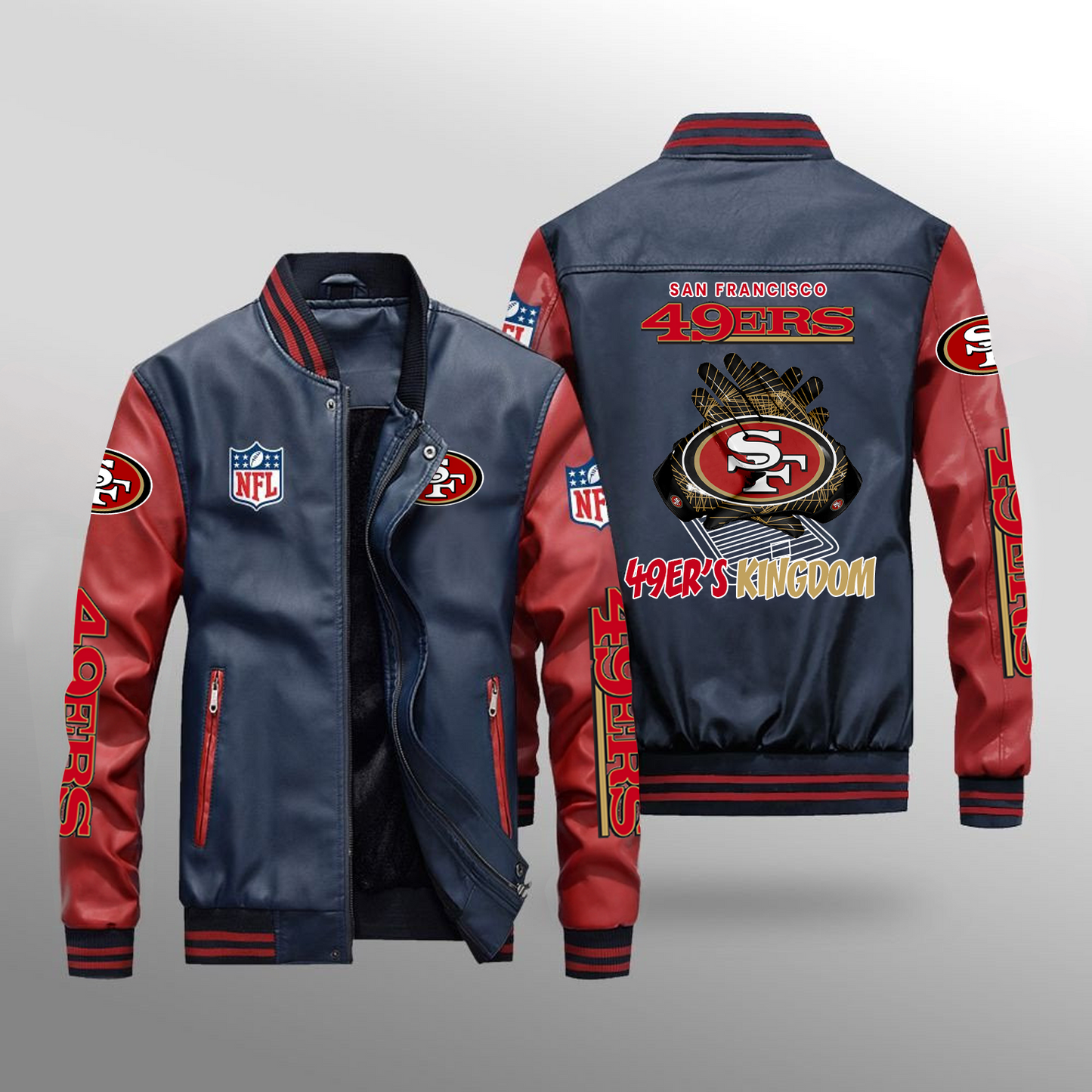 SF x NFL Leather Bomber Jacket DATND TANTD